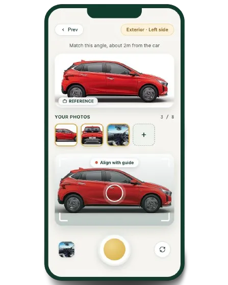 Exterior inspection step in the CarFriend app